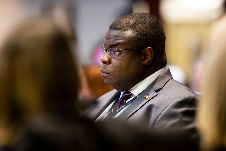 Ottawa County Administrator John Gibbs listens during a board meeting Tuesday, Jan. 10.