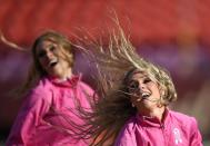 <p>Washington Redskins cheerleaders perform before an NFL football game between the Redskins and the Philadelphia Eagles, Sunday, Oct. 16, 2016, in Landover, Md. (AP Photo/Nick Wass) </p>