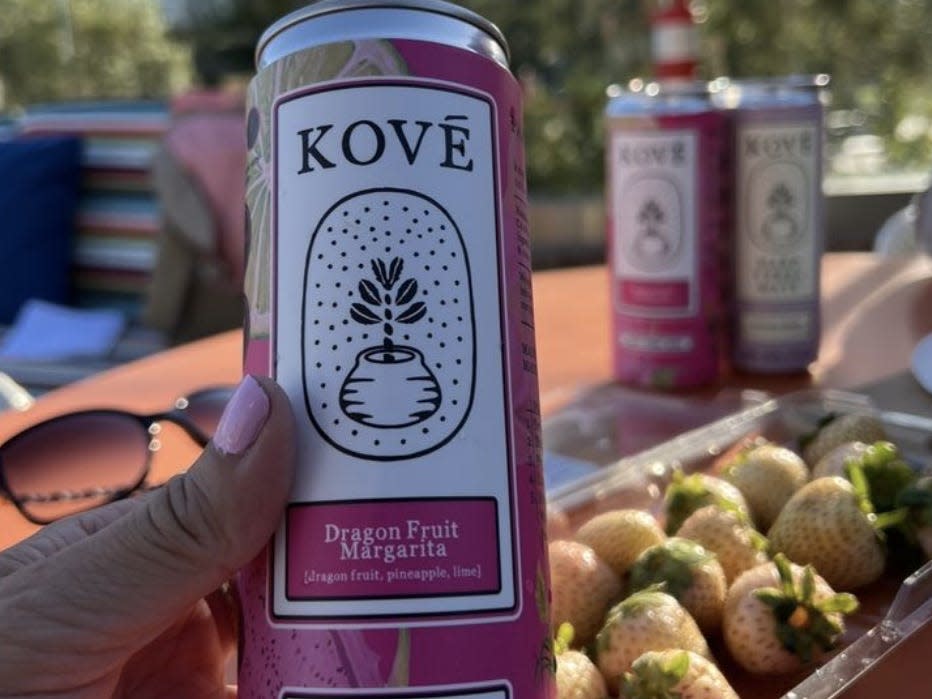 A can of Kove dragon fruit margarita at Kove Brewing