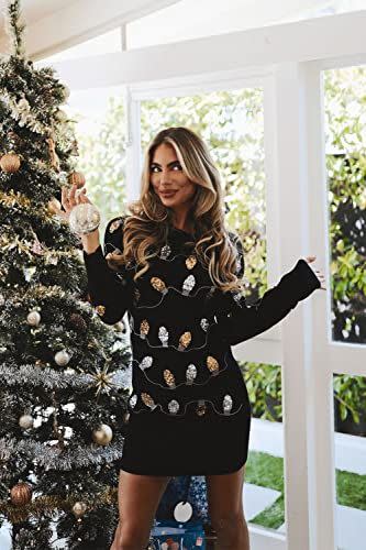 37) Christmas Lights Ugly Sweater Dress