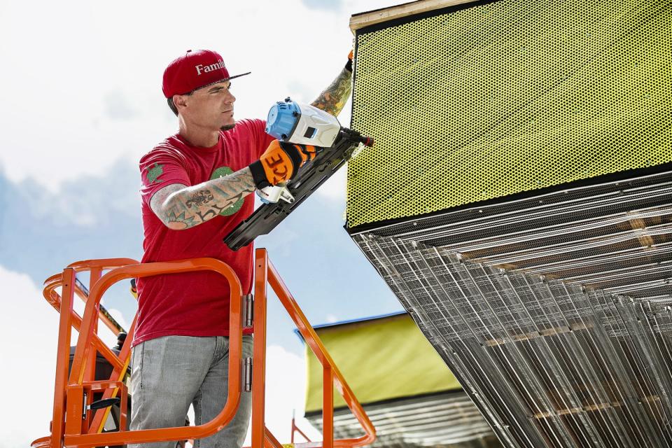 Rob "Vanilla Ice" Van Winkle is seen in this 2018 promotional image for his renovation show, "The Vanilla Ice Project."
