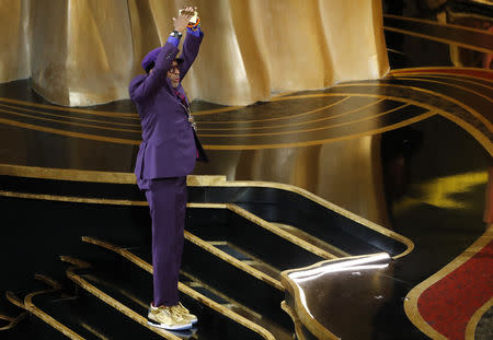 91st Academy Awards - Oscars Show - Hollywood, Los Angeles, California, U.S., February 24, 2019. Spike Lee celebrates after winning for Best Adapted Screenplay for "BlacKkKlansman." REUTERS/Mike Blake