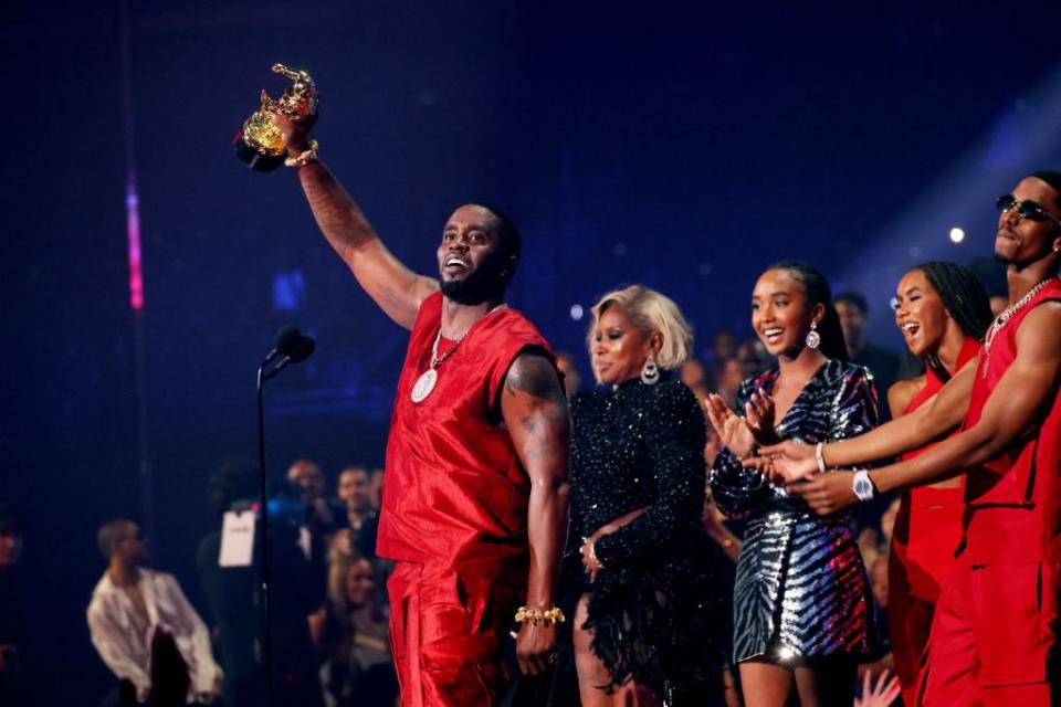 Diddy with his MTV Award