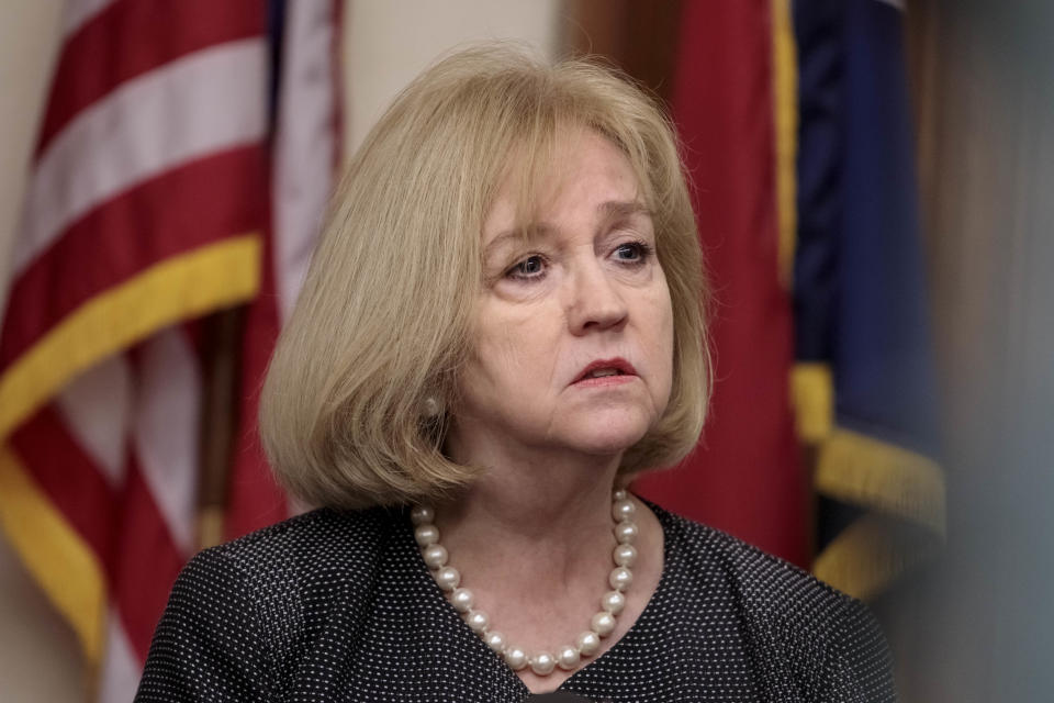 St. Louis Mayor Lyda Krewson speaks at a press conference after the Stockley verdict last month.