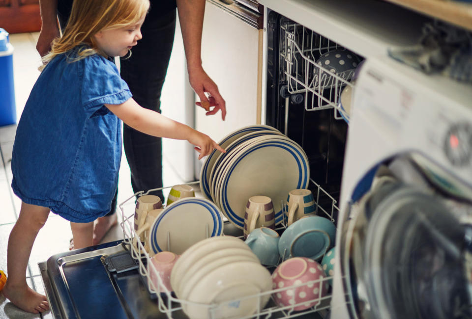 To save water make sure your dishwasher is fully loaded before turning it on. Source: Getty