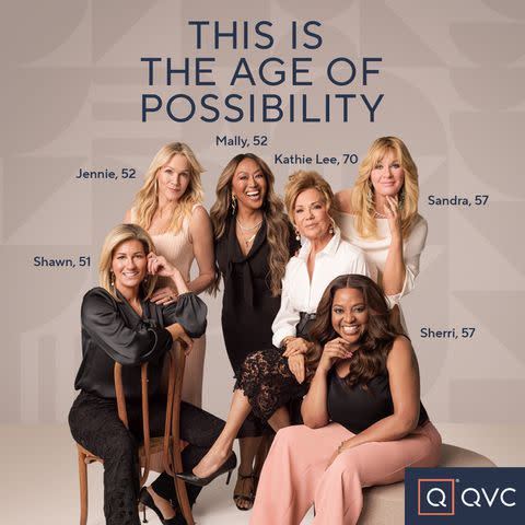 <p>QVC</p> Six members of QVC's Quintessential 50