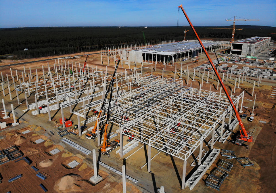 Tesla Gigafactory under construction in Gruenheide near Berlin, Germany. Photo: Hannibal Hanschke/Reuters