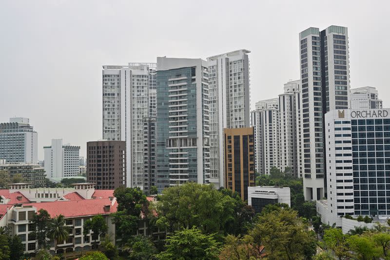 A view of private residential properties near Orchard Road in Singapore