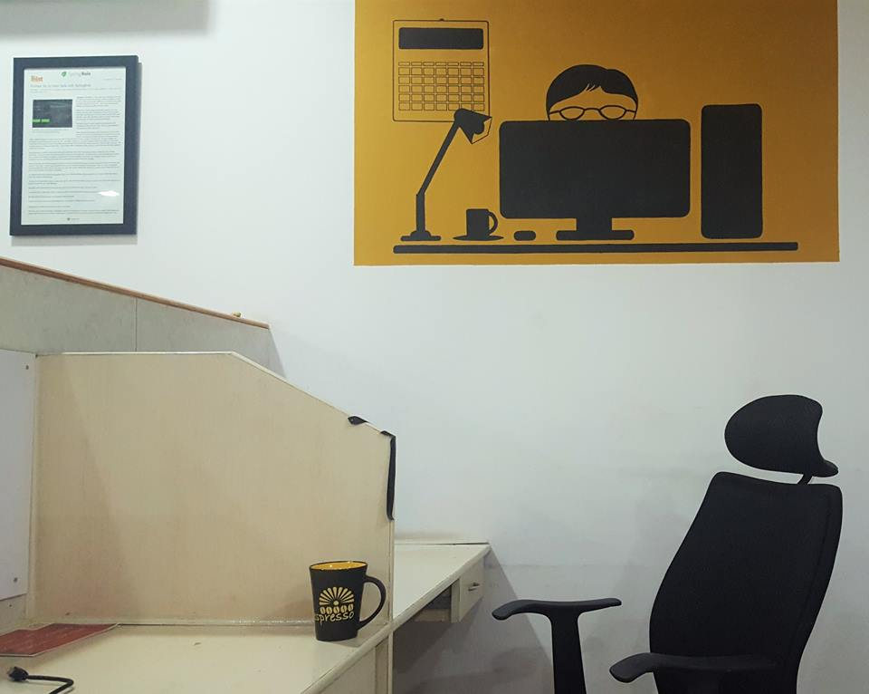 Computer geek mural for an office in Bengaluru.