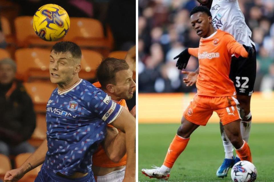 Can Blackpool-born Sam Lavelle, left, have another good day for United - or will Karamoko Dembele, right, inspire the play-off chasing visitors? <i>(Image: Richard Parkes / PA)</i>