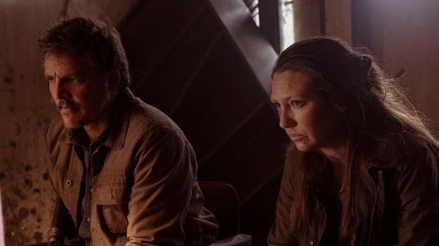 Pedro Pascal as Joel and Anna Torv as Tess in "The Last of Us" series on HBO<p>HBO</p>