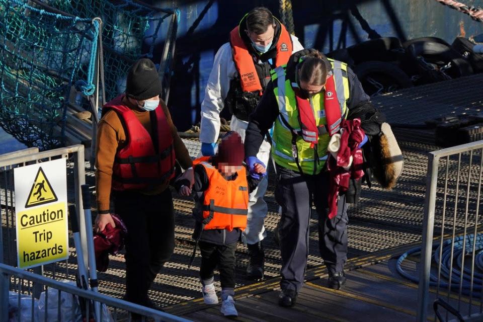 A young child was among those to make the perilous crossing (Gareth Fuller/PA) (PA Wire)