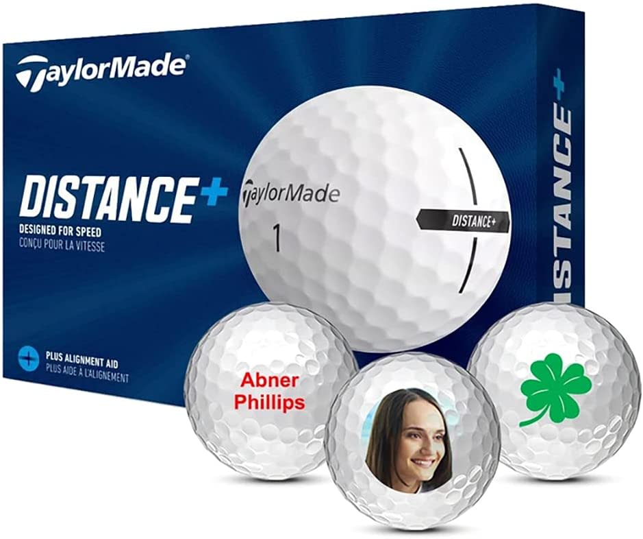 TaylorMade Distance Logo Personalized Golf Balls with text, image, logo