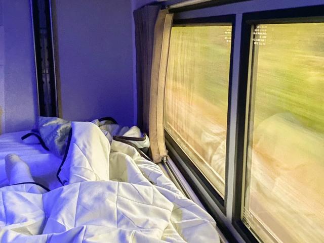 A private roomette accommodation on an Amtrak train.