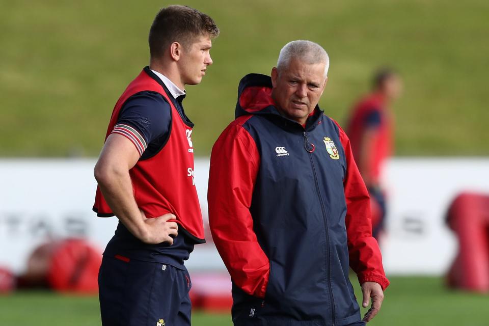 Owen Farrell and Warren Gatland on the 2017 Lions tour (Getty Images)