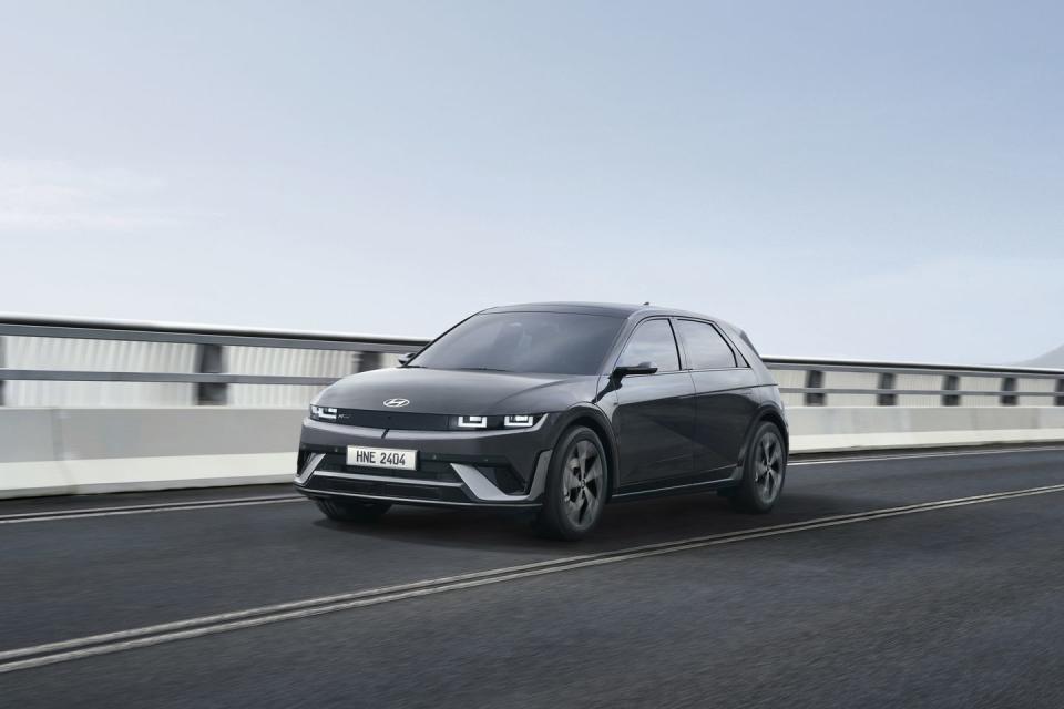 a black car on a road