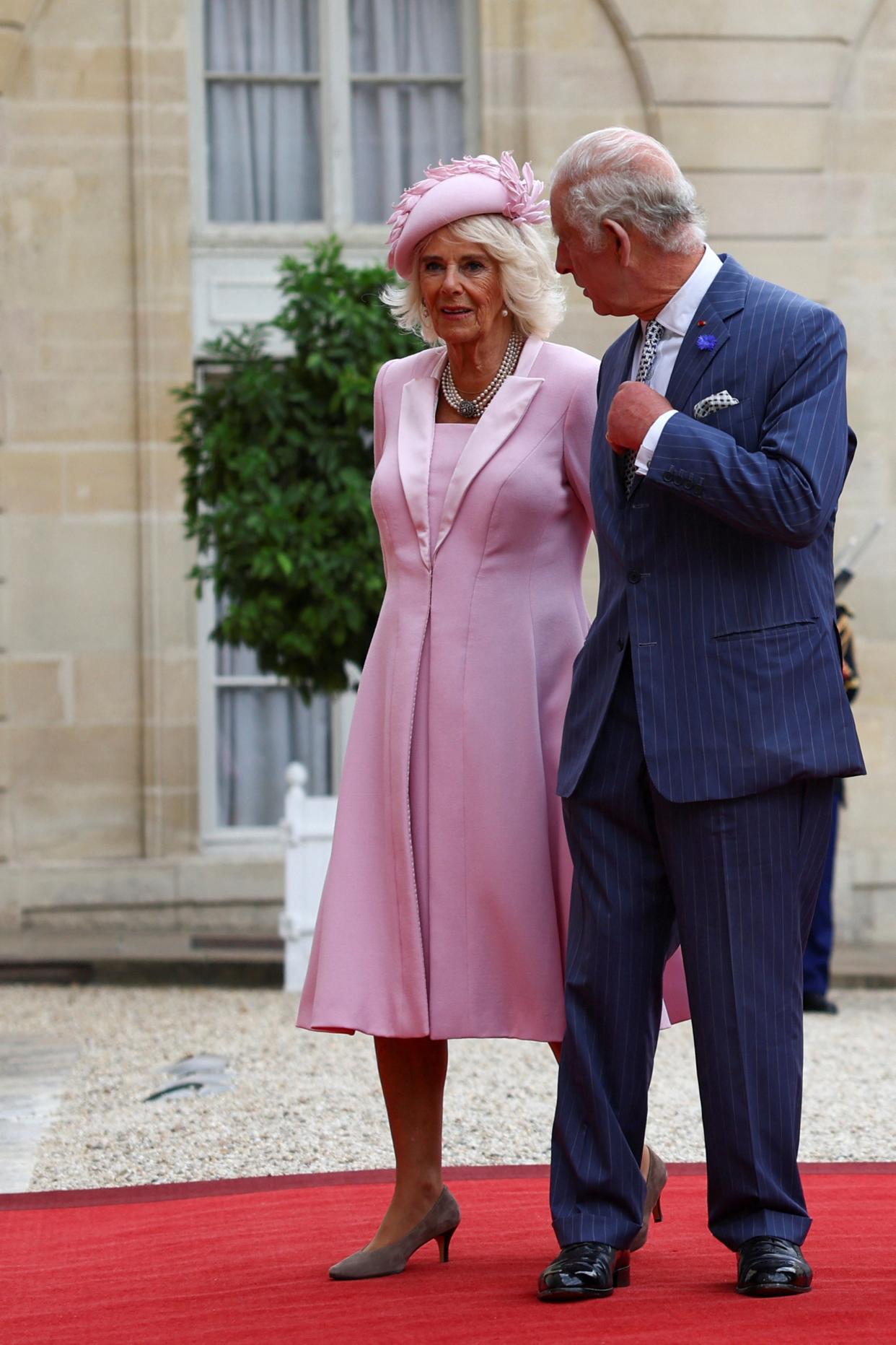 King Charles III and Queen Camilla, at the Elysee Palace, Paris, for a meeting, during the state visit to France (Hannah McKay/PA Wire)