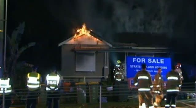 In Paramatta in the early hours of Monday morning, another is gutted by flames. Photo: 7 News