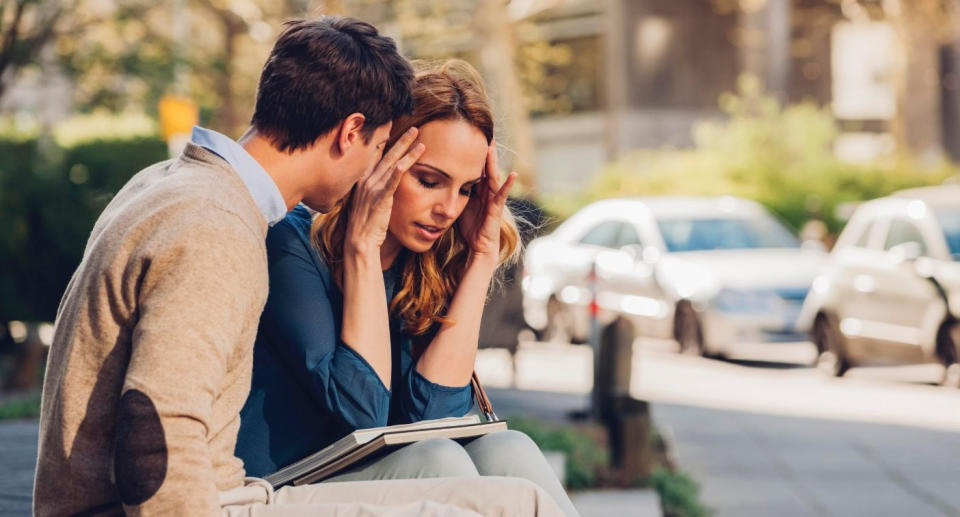 Her new boyfriend was soon trying to take control of her life. Posed by models. (Getty Images)