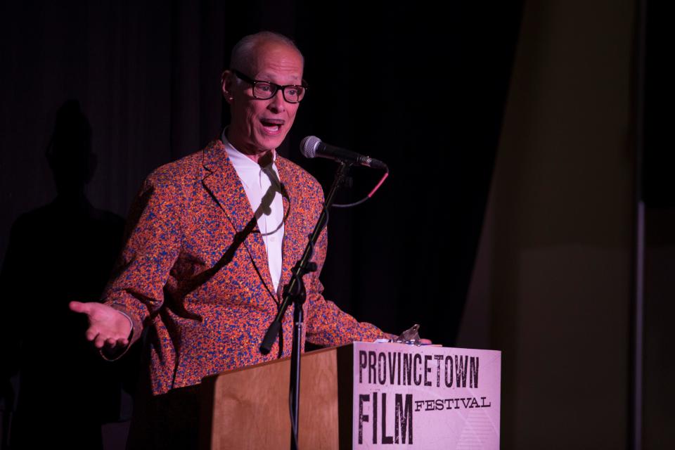 Filmmaker/author/actor/artist John Waters hosting a talk at the 2017 Provincetown Film Festival.