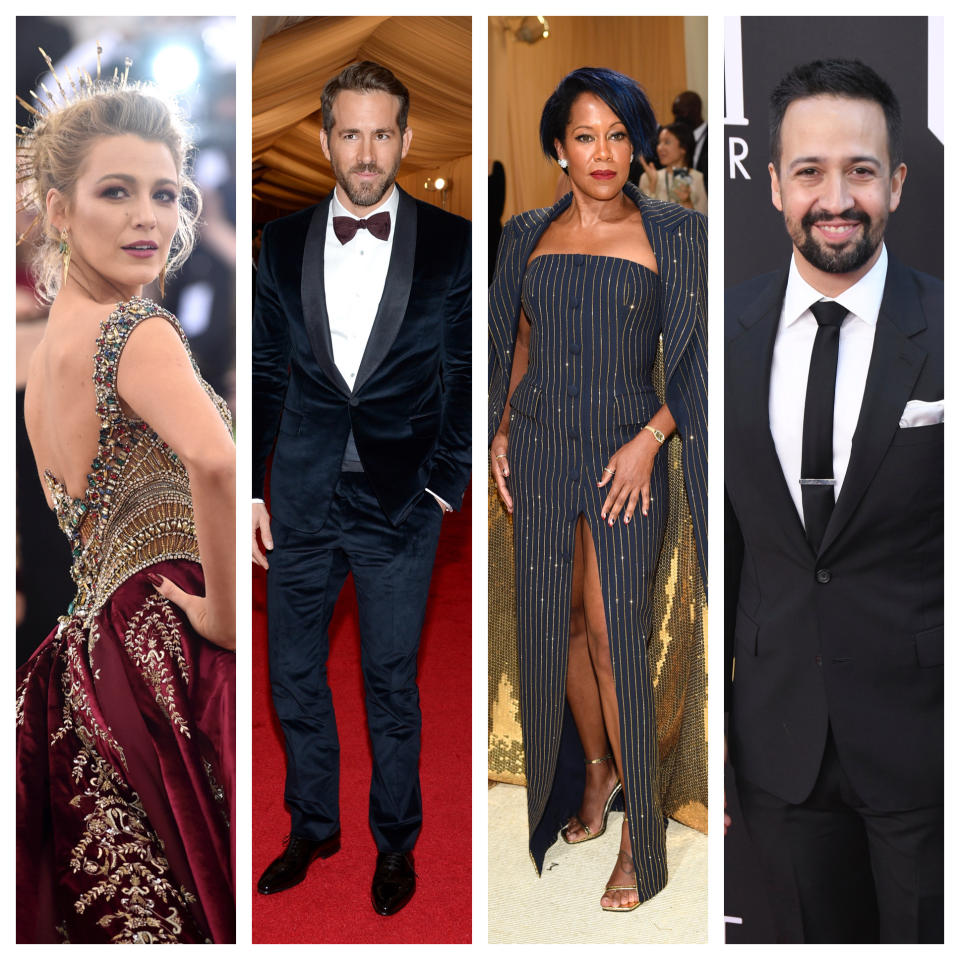 Blake Lively, Ryan Reynolds, Regina King and Lin-Manuel Miranda are hosting the 2022 Met Gala - Credit: AP