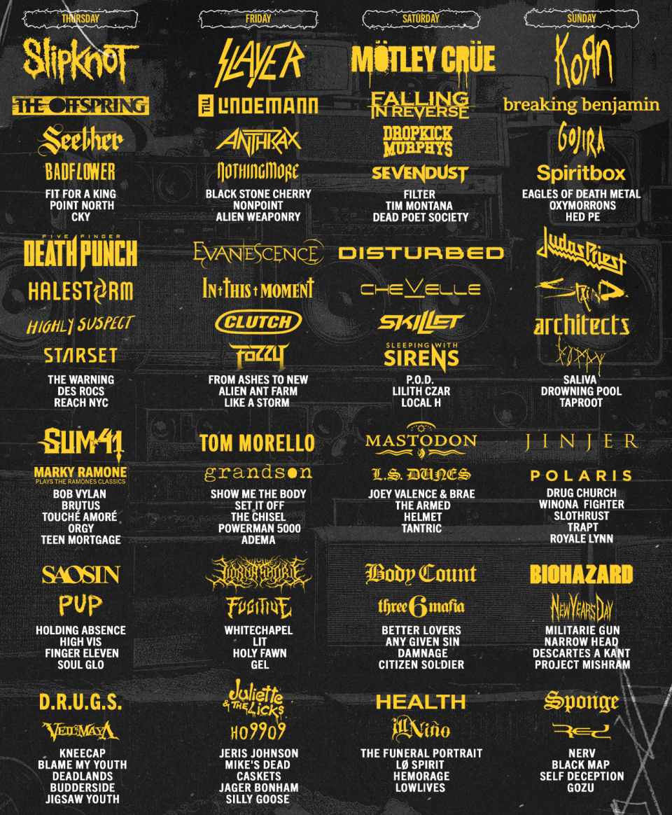 Louder Than Life Music Festival 2024 Schedule Lineup Flyer