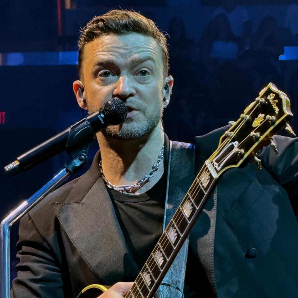 Justin Timberlake on stage in Miami the night before his arrest in New York