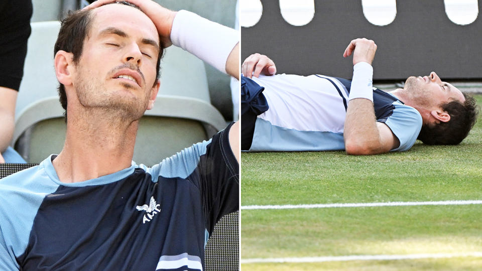 Andy Murray, pictured here after suffering an injury scare in the Stuttgart Open final.