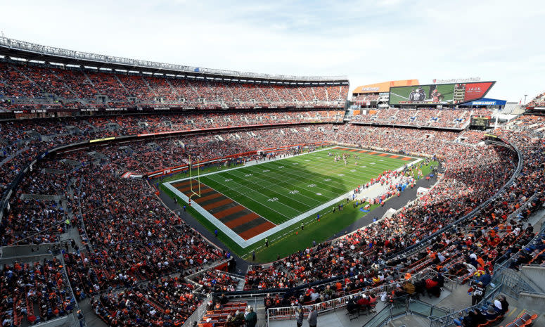 A general view of the Cleveland Browns stadium.