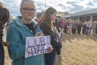 <p>Students from Park High School and Sleeping Giant Middle School in Livingston, MT take part in a national walkout to protest gun violence. <br> (Photo: Getty Images) </p>