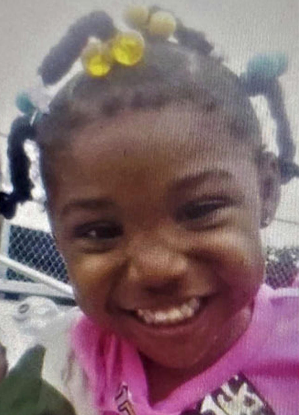 This undated photo released by the FBI shows 3-year-old Kamille McKinney, who police say has been missing since she was abducted while attending a birthday party on Saturday, Oct. 12, 2019, in Birmingham, Ala. (FBI via AP)