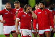 Rugby Union - Canada v Romania - IRB Rugby World Cup 2015 Pool D - Leicester City Stadium, Leicester, England - 6/10/15 Canada's Jeff Hassler is dejected with teammates at the end of the game Action Images via Reuters / Peter Cziborra Livepic