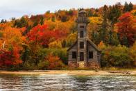 <p>Grand Island in Lake Superior, Michigan is the perfect place to get some good thinking done. The icy, bright blue water looks especially striking against the warmth of the fall foliage beyond. Head here for a long scenic drive if you're in the region. </p><p><a class="link " href="https://go.redirectingat.com?id=74968X1596630&url=https%3A%2F%2Fwww.tripadvisor.com%2FHotel_Review-g43018-d115945-Reviews-Fitger_s_Inn-Duluth_Minnesota.html&sref=https%3A%2F%2Fwww.womenshealthmag.com%2Flife%2Fg41359461%2Fbest-fall-foliage-places%2F" rel="nofollow noopener" target="_blank" data-ylk="slk:BOOK NOW;elm:context_link;itc:0;sec:content-canvas">BOOK NOW</a> <strong><em>Fitger's Inn</em></strong></p>