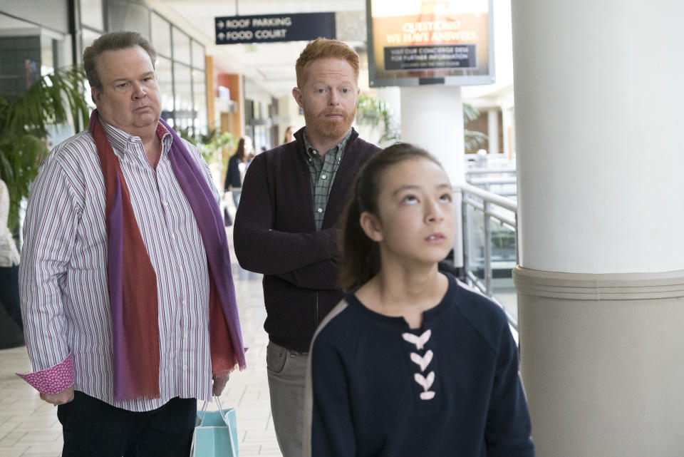 Cam, Mitch and Lily looking fed up