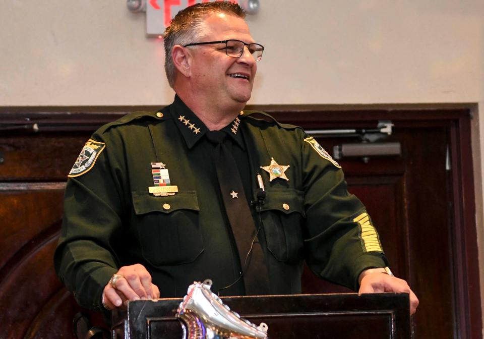 Brevard County Sheriff Wayne Ivey thanks his supporters after winning reelection to sheriff in this Nov. 3, 2020 file photo. Mandatory Credit: Craig Bailey/FLORIDA TODAY via USA TODAY NETWORK