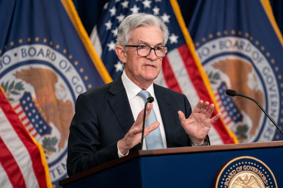US Federal Reserve Chairman Jerome Powell attends a press conference in Washington, DC, USA, November 2, 2022.  The US Federal Reserve on Wednesday implemented its fourth consecutive three-quarter point rate hike amid the highest inflation in four years.  decades.  (Photo by Liu Jie/Xinhua via Getty Images)