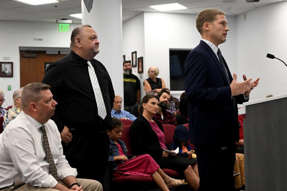 Deputy County Administrator Evan Pilachowski discusses enforcement of dust and dirt enforcement for constuction at a Manatee County Commission meeting on April 23, 2024.