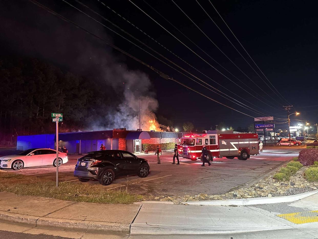 A photo from the fire which took place at 516 N. Main St. in Mauldin, site of Truth Grill & Chill which burned down in the morning hours of March 24, 2023.