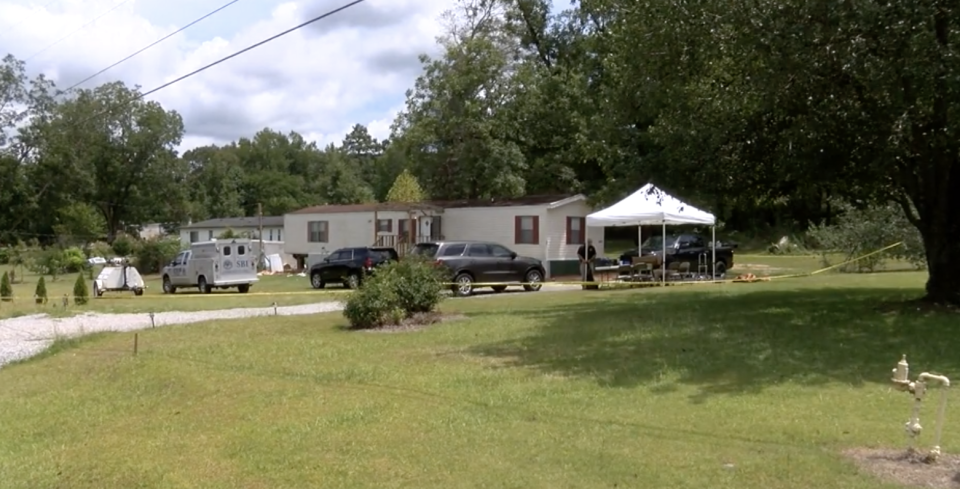 Pictured is the home where the kidnapped girl was held captive in Alabama