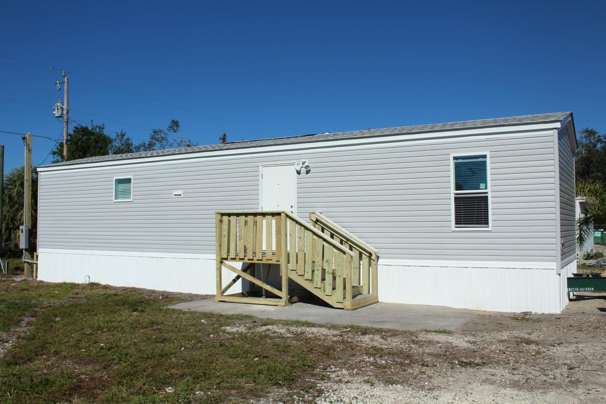 FEMA officials give updates on the state of their temporary housing programs, particularly for those in Special Hazard Flood Zones. Pictured is a FEMA travel trailer in North Fort Myers before use.
