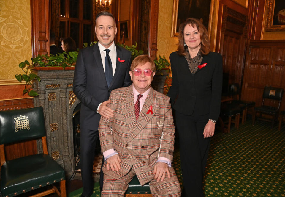 David, Elton and Anne (Image: Dave Benett/provided by EJAF)