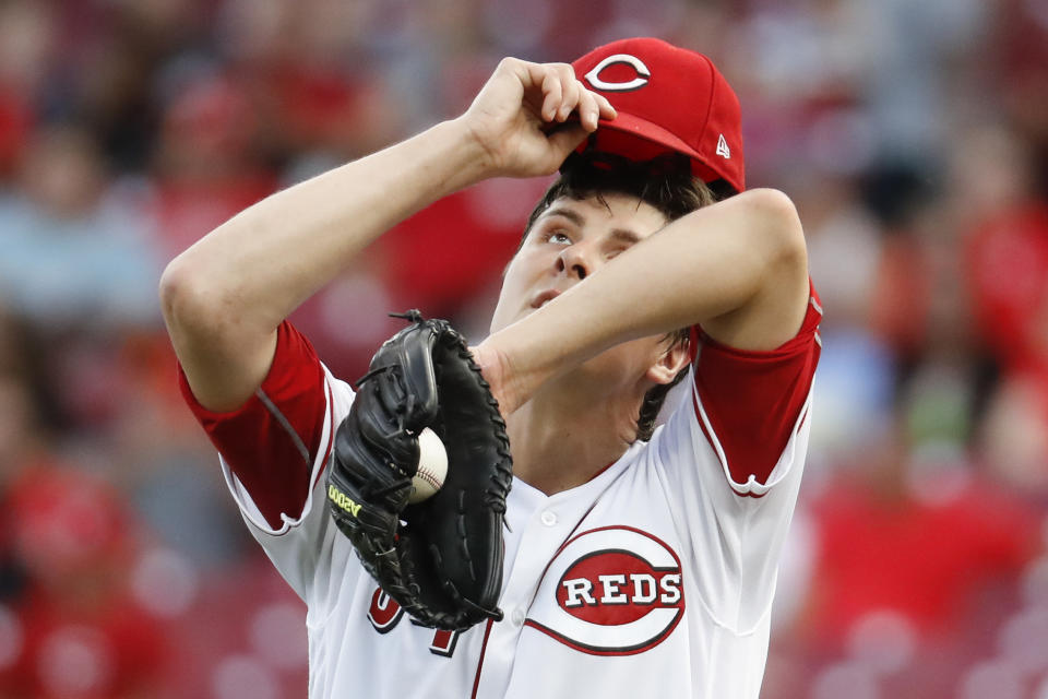 Homer Bailey and the Reds share a new MLB mark for futility after Sunday’s loss to the Cubs. (AP)