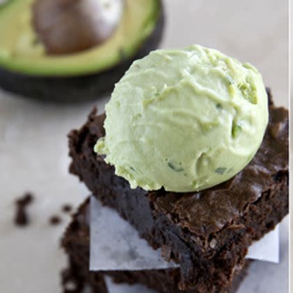 Avocado Chili Brownies with Avocado Tequila Ice Cream