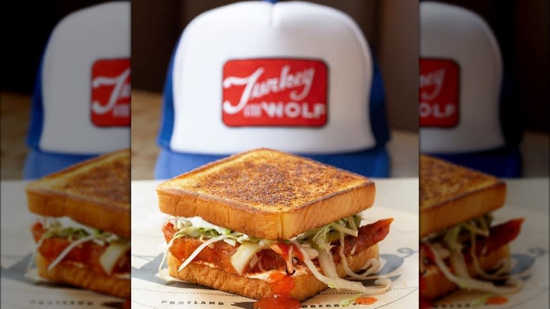 sandwich logo hat background