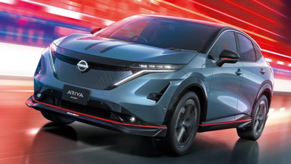 Nissan目前在電動車領域的銷售主力為Ariya，圖為今年發表的性能版Ariya Nismo。(圖片來源/ Nissan)