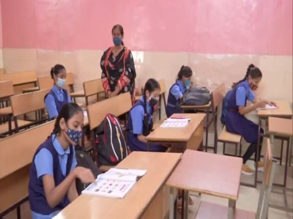 Visuals from Shashkiya Girls Higher Secondary School, Bhopal (Photo/ANI)