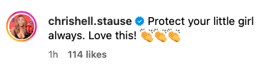 Screenshot of Chrishell Stause's comment