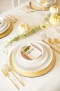 <p>For a table that feels opulent and chic, include plenty of shiny holiday details, like gold silverware, gold place ware, and a gold wishbone at each setting. Handmade rosemary place cards really complete the look.</p><p><strong><em><a href="https://bestfriendsforfrosting.com/chic-friendsgiving-soiree/" rel="nofollow noopener" target="_blank" data-ylk="slk:Get the tutorial at Best Friends for Frosting;elm:context_link;itc:0;sec:content-canvas" class="link ">Get the tutorial at Best Friends for Frosting</a>. </em></strong></p><p><a class="link " href="https://www.amazon.com/ACI-PARTY-AND-SPIRIT-ACCESSORIES/dp/B07JMHJKW9?tag=syn-yahoo-20&ascsubtag=%5Bartid%7C10070.g.23289609%5Bsrc%7Cyahoo-us" rel="nofollow noopener" target="_blank" data-ylk="slk:SHOP GOLD WISHBONES;elm:context_link;itc:0;sec:content-canvas">SHOP GOLD WISHBONES</a></p>