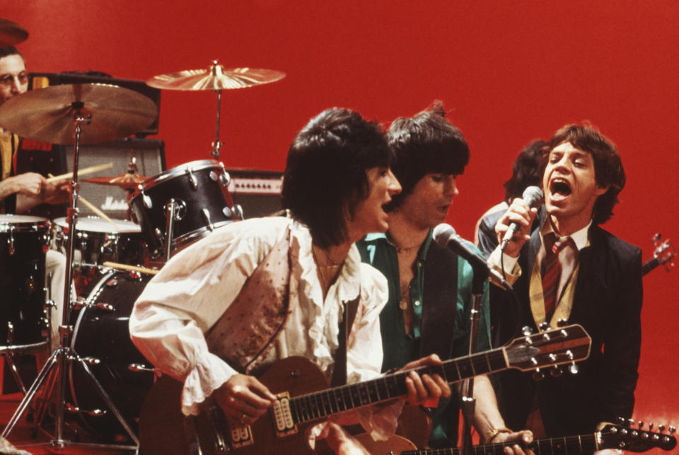 The Rolling Stones perform on stage