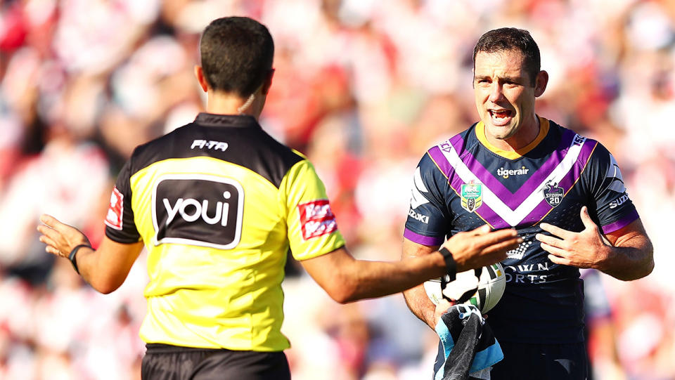 NRL players have been told to back off the referees or face getting sin-binned or marched 10m. (Getty Images)